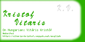 kristof vitaris business card