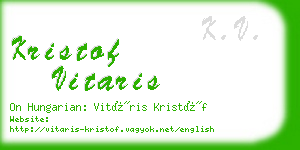 kristof vitaris business card